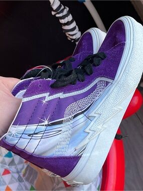Vans Black High-Top Sneakers with Purple Accents